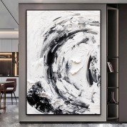 Black and white texture hanging oil painting