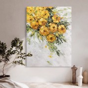 Oil painting yellow flower hanging picture