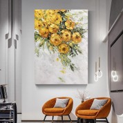 Oil painting yellow flower hanging picture