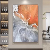 Hand-painted oil painting with abstract texture