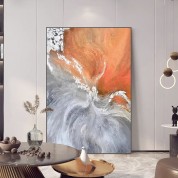 Hand-painted oil painting with abstract texture