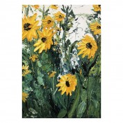 Sunflower texture oil painting
