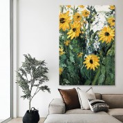 Sunflower texture oil painting