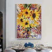 Sunflower hanging oil texture painting
