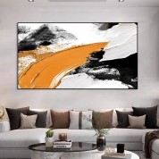 Black, white and orange texture oil painting