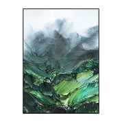 Hand-painted hanging texture green oil painting